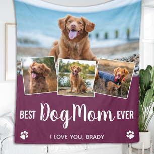 Manta Polar Collage de fotos Best DOG MOM Mascota personalizad