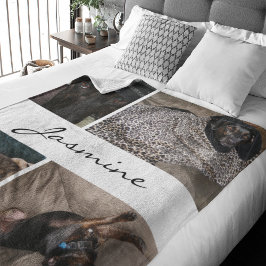 Manta Polar Collage de fotos blanco | Fleece Dog Blanket