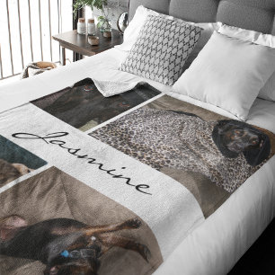 Manta Polar Collage de fotos blanco Fleece Dog Blanket
