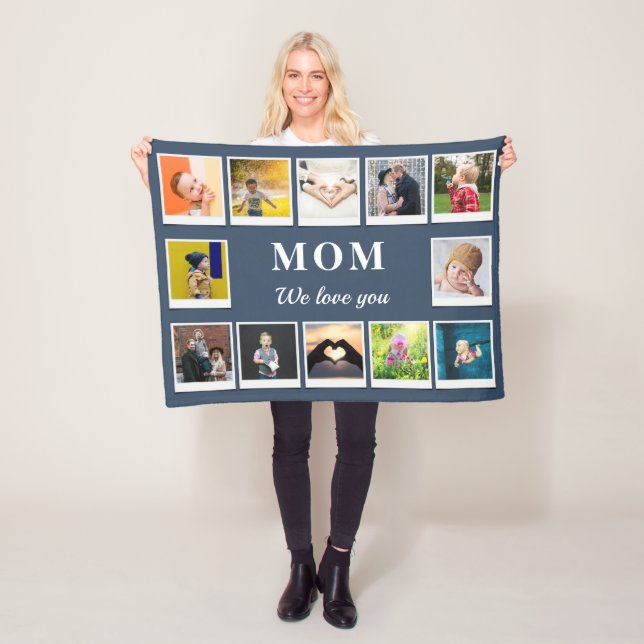 Manta Polar Collage de fotos de 12 niños de madres personaliza (In situ)