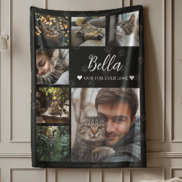 Manta Polar Collage de fotos de amor de la historia del perro 