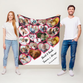 Manta Polar Collage de fotos de Aniversario de la Pareja Boda