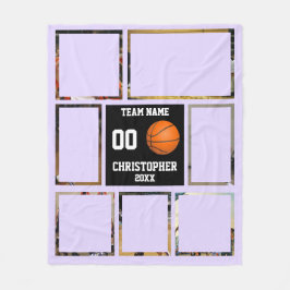 Manta Polar collage de fotos de baloncesto pálido lavender lil