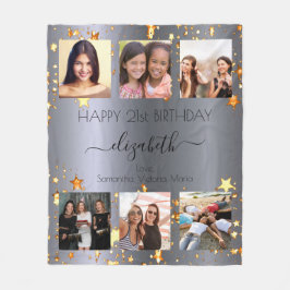 Manta Polar Collage de fotos de cumpleaños mejores amigos de o