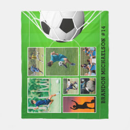 Manta Polar Collage de fotos de fútbol 7 personalizado
