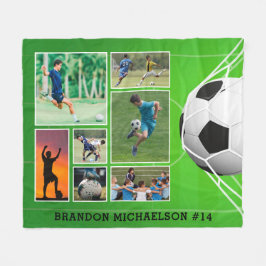 Manta Polar Collage de fotos de fútbol 7 personalizado