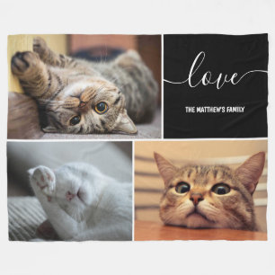 Manta Polar collage de fotos de gatos pequeños personalizado