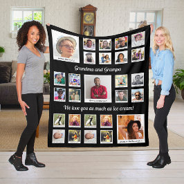 Manta Polar Collage de fotos De Los Abuelos Para El Abuelo Abu