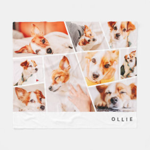 Manta Polar Collage de fotos de mascotas modernos y simples Pe