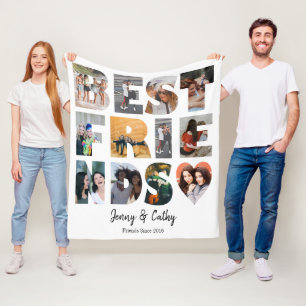 Manta Polar Collage de fotos de moda Best Friends Heart Bestie