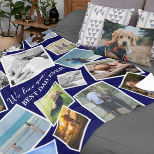 Manta Polar Collage de fotos de papá personalizado de 17 Día