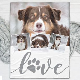 Manta Polar Collage de fotos de perro Personalizado