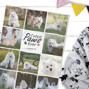 Manta Polar Collage de fotos de perros de familia moderna con 