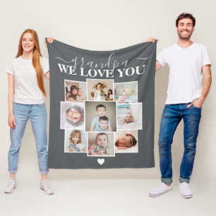 Manta Polar Collage de fotos de texto y foto personalizado 9