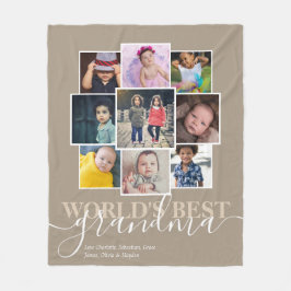 Manta Polar Collage de fotos de texto y foto personalizado 9