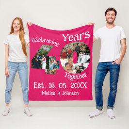 Manta Polar Collage de fotos del 40º aniversario del Boda Rojo