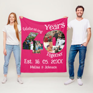 Manta Polar Collage de fotos del 40º aniversario del Boda Rojo