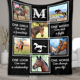 Manta Polar Collage de fotos Ecuestre Personalizado de Horse L