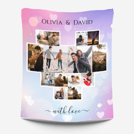 Manta Polar Collage de fotos El día de San Valentín de amor