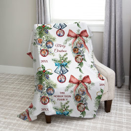 Manta Polar Collage de fotos elegante de la familia Navidades