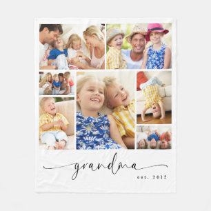 Manta Polar Collage de fotos Est de la abuela personalizada
