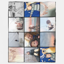 Manta Polar Collage de fotos familiar 12 fotos de Instagram cu