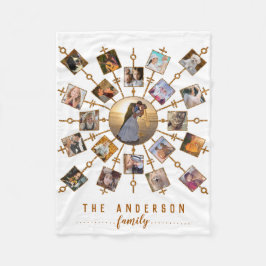 Manta Polar Collage de fotos familiar 21 imágenes Oro blanco +