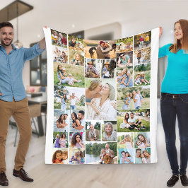 Manta Polar Collage de fotos familiar 31 Imagen blanca