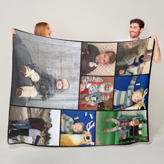 Manta Polar Collage de fotos familiar 8 Fotos (In situ)