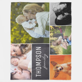 Manta Polar Collage de fotos familiar personalizado