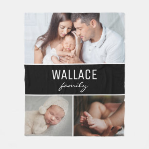 Manta Polar Collage de fotos familiar simple personalizado