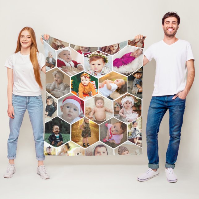 Manta Polar Collage de fotos Hexagon (In situ)