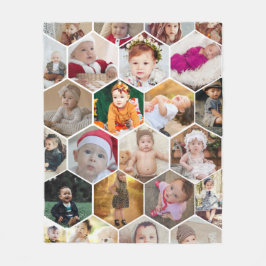 Manta Polar Collage de fotos Hexagon