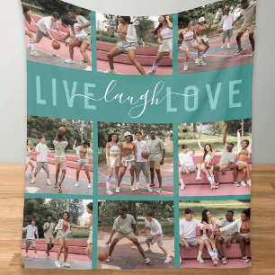 Manta Polar Collage de fotos Live Laugh Love 9