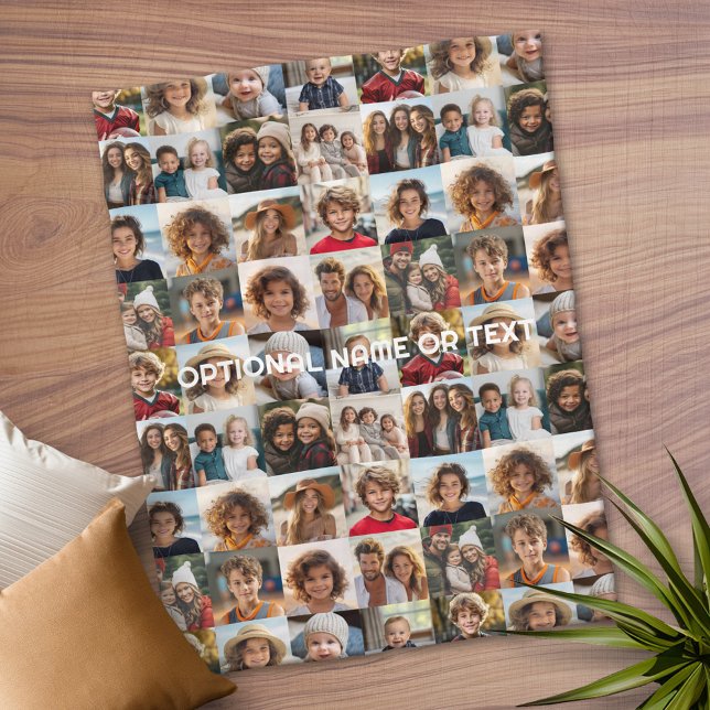 Manta Polar Collage de fotos loco - Hasta 16 fotos (Personalized Fleece Blanket)