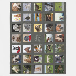 Manta Polar Collage de fotos mascota - Gris conmemorativo