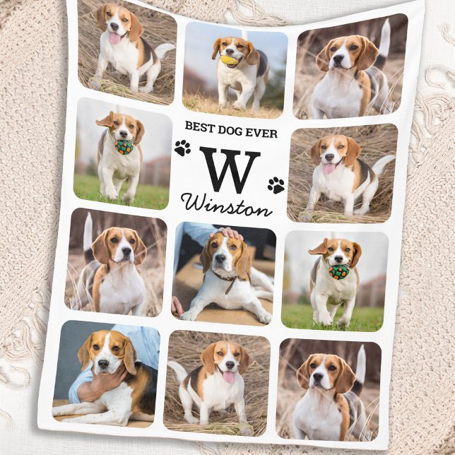 Manta Polar Collage de fotos Mascota personalizado de Best Dog (Subido por el creador)