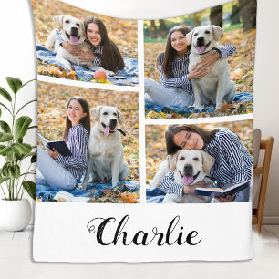 Manta Polar Collage de fotos Mascota personalizado de perro am