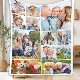 Manta Polar Collage de fotos minimal simple y único de 12