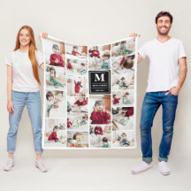 Collage de fotos Monograma negro 19 imágenes