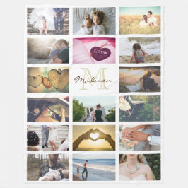 Manta Polar Collage de fotos monogramed personalizado