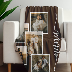 Manta Polar Collage de fotos Nana Grandkid 5 personalizado de 