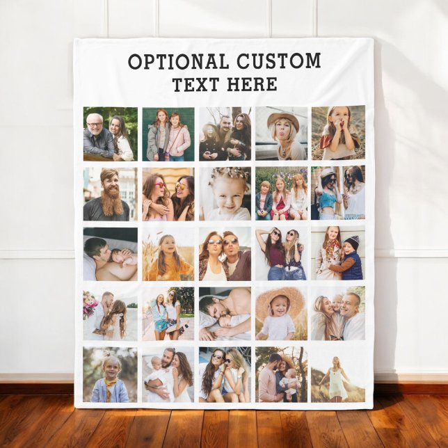 Manta Polar Collage de fotos negro simple 25 imagen personaliz (Subido por el creador)