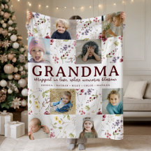 Collage de Fotos Personalizadas de Abuela con Flor