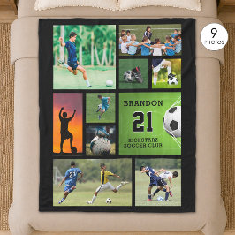 Manta Polar Collage de fotos personalizadas de fútbol