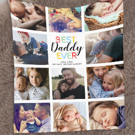 Manta Polar Collage de fotos personalizadas del papá de la fam