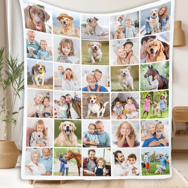 Manta Polar Collage de fotos personalizado 30 Mascotas de fami (Subido por el creador)