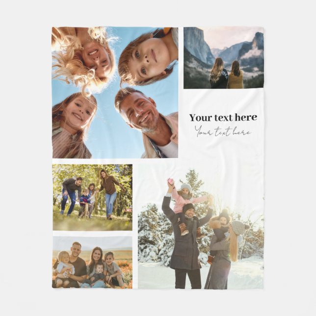 Manta Polar Collage de fotos personalizado 5 (Anverso)