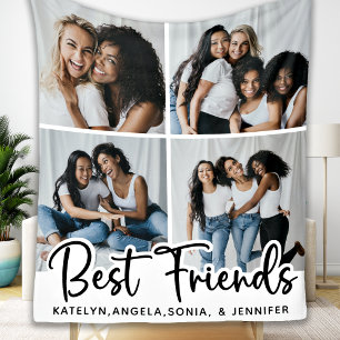 Manta Polar Collage de fotos Personalizado Best Friends 4