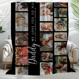 Manta Polar Collage de fotos personalizado Daddy 18